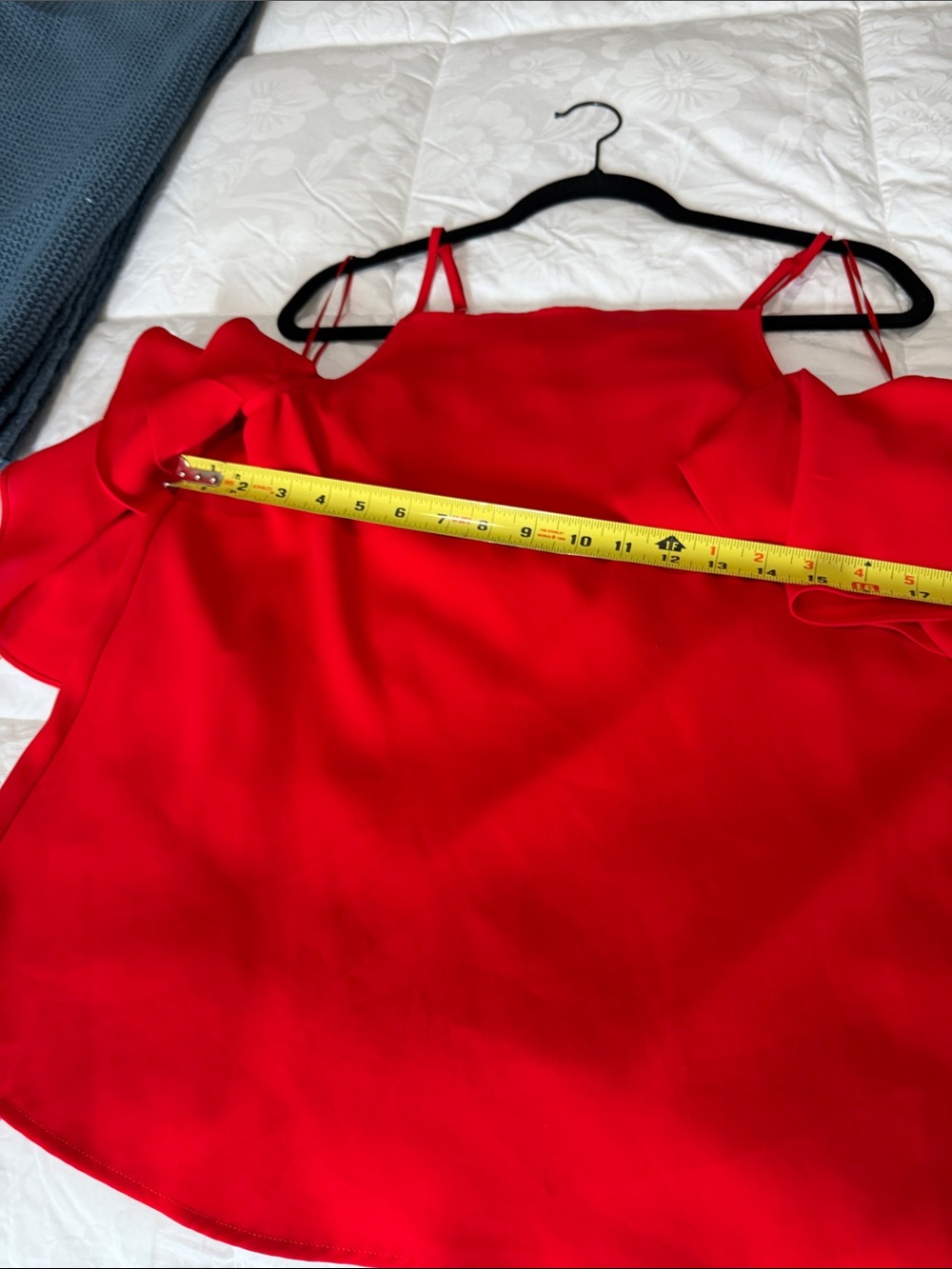 Sugarlips Red Ruffle Cold-Shoulder Blouse - Picture 5 of 5